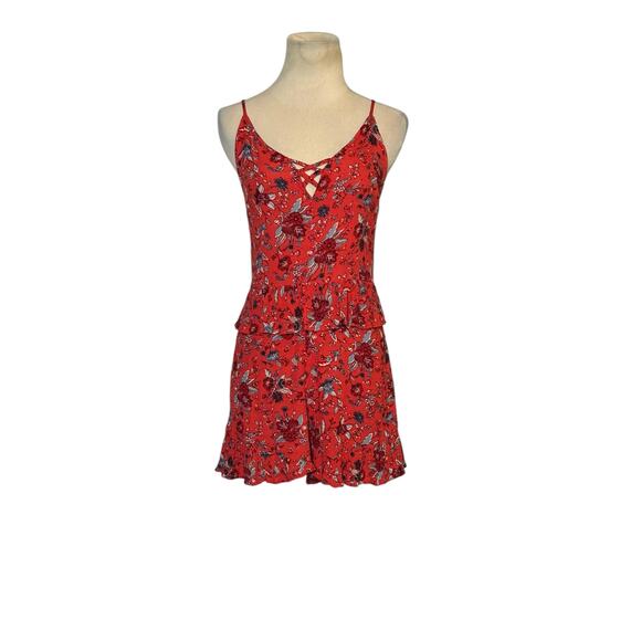 American Eagle red blue tank romper size 4 - Picture 15 of 15